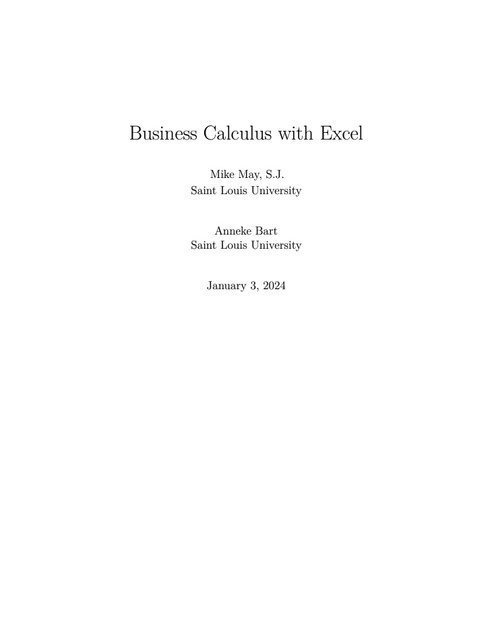 Read more about Business Calculus with Excel